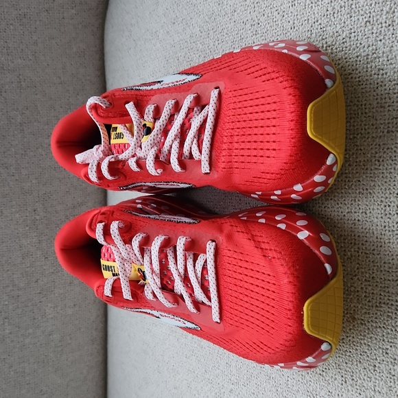 Brooks Ghost Max Minnie Mouse in Red and White Sneakers - Picture 3 of 8